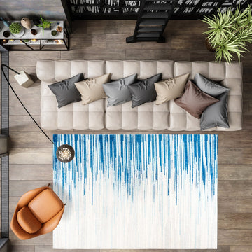Linear Modern Half-stripe Area Rug